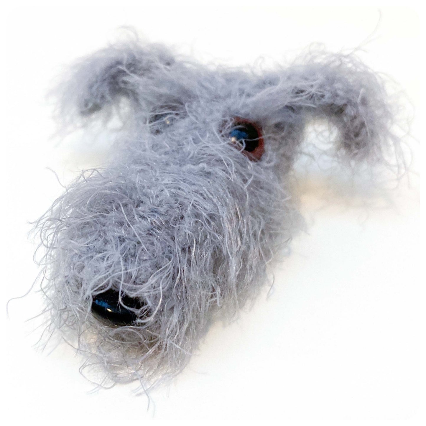 LIGHT GREY HAIRY SCRUFFY SIGHTHOUND LURCHER BEDLINGTON WHIPPET WOLFHOUND BROWN EYES KEYRING CHARM KEEPSAKE GIFT