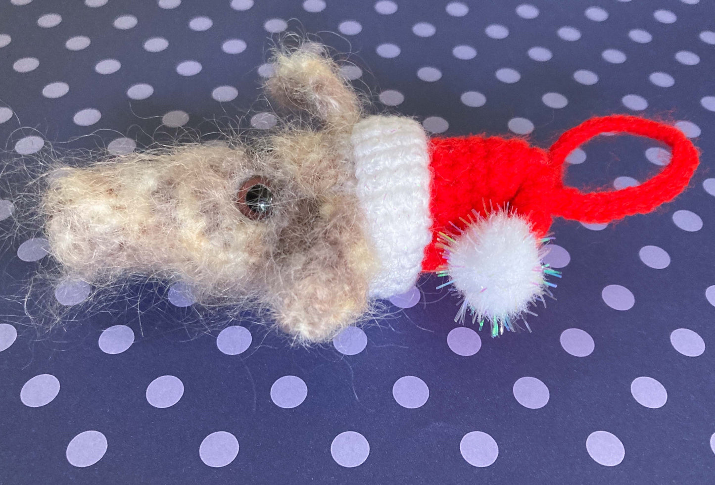 FUZZY HAIRY FLUFFY SIGHTHOUND LURCHER DEERHOUND WOLFHOUND BEDLINGTON WHIPPET FESTIVE SANTA CHRISTMAS DECORATION TREE ORNAMENT CHARM KEEPSAKE GIFT