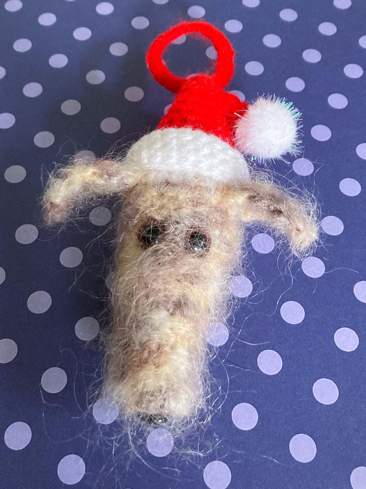 FUZZY HAIRY FLUFFY SIGHTHOUND LURCHER DEERHOUND WOLFHOUND BEDLINGTON WHIPPET FESTIVE SANTA CHRISTMAS DECORATION TREE ORNAMENT CHARM KEEPSAKE GIFT