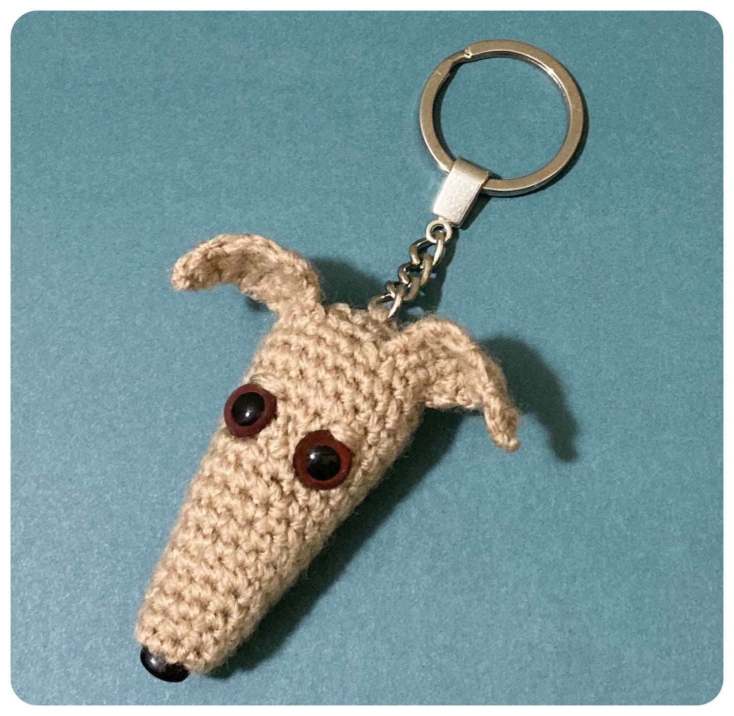 LIGHT TAN CREAM WHIPPET GREYHOUND SIGHTHOUND LURCHER ITALIAN GREYHOUND KEYRING CHARM KEEPSAKE GIFT