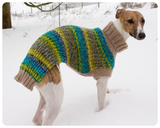 HANDMADE SOFT CHUNKY KNITTED GREEN WARM COSY WHIPPET JUMPER SWEATER COAT