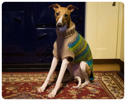 HANDMADE SOFT CHUNKY KNITTED GREEN WARM COSY WHIPPET JUMPER SWEATER COAT