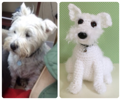 CUSTOM MINI CROCHET WESTIE WEST HIGHLAND TERRIER KEEPSAKE MEMORIAL GIFT