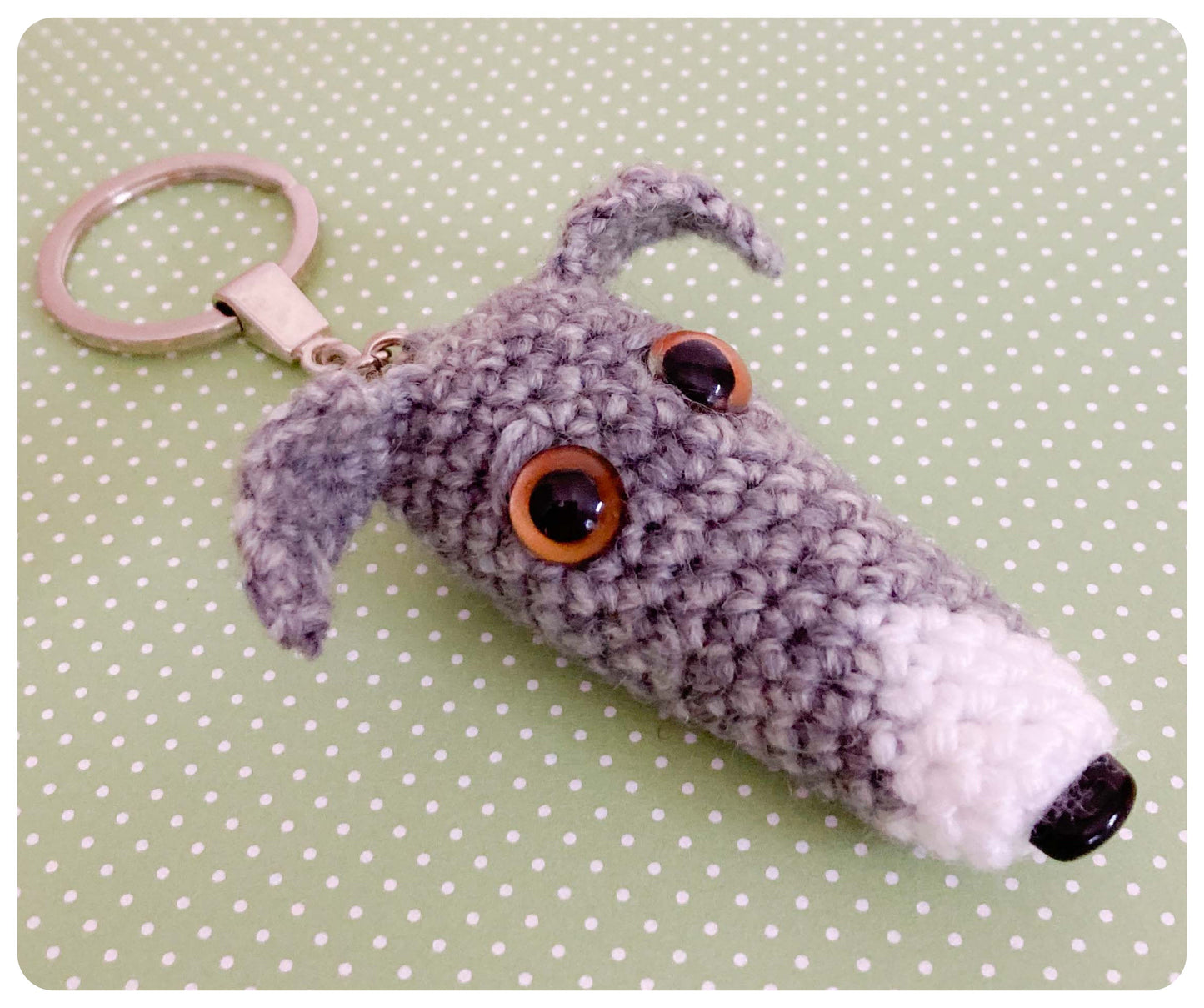 BLUE GREY BRINDLE WHITE WHIPPET GREYHOUND SIGHTHOUND LURCHER ITALIAN GREYHOUND KEYRING CHARM KEEPSAKE GIFT