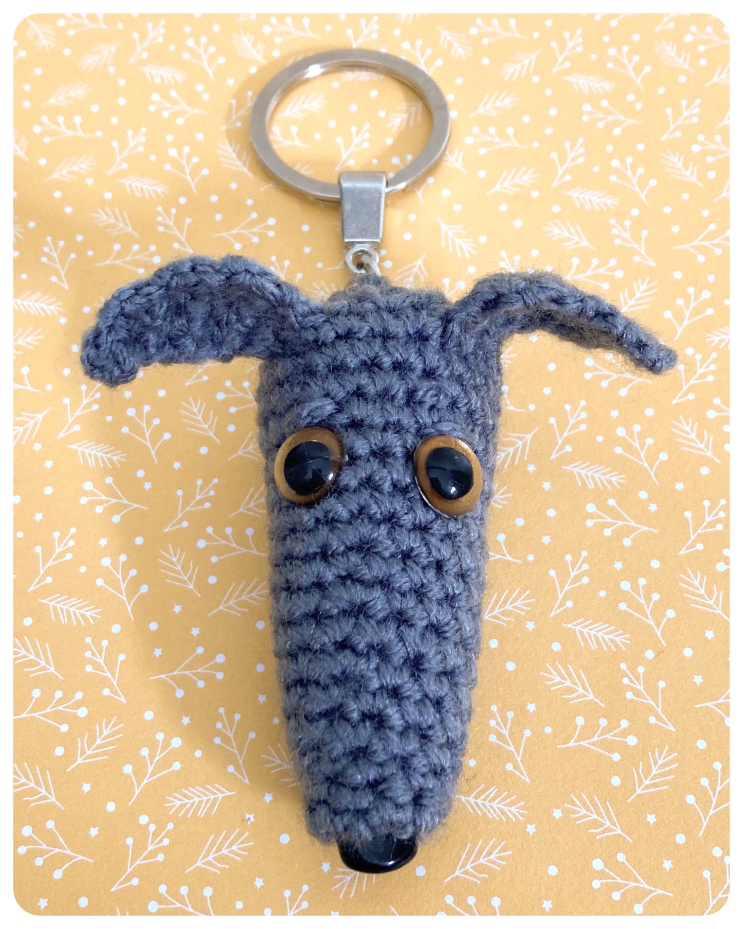 GREY BLUE WHIPPET GREYHOUND SIGHTHOUND LURCHER ITALIAN GREYHOUND KEYRING CHARM KEEPSAKE GIFT