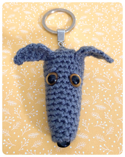 GREY BLUE WHIPPET GREYHOUND SIGHTHOUND LURCHER ITALIAN GREYHOUND KEYRING CHARM KEEPSAKE GIFT