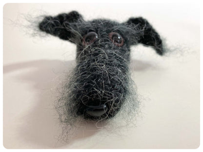 DARK GREY HAIRY SCRUFFY SIGHTHOUND LURCHER BEDLINGTON WHIPPET WOLFHOUND KEYRING CHARM KEEPSAKE GIFT