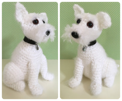 CUSTOM MINI CROCHET WESTIE WEST HIGHLAND TERRIER KEEPSAKE MEMORIAL GIFT