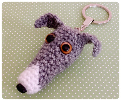 BLUE GREY BRINDLE WHITE WHIPPET GREYHOUND SIGHTHOUND LURCHER ITALIAN GREYHOUND KEYRING CHARM KEEPSAKE GIFT