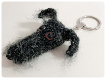 DARK GREY HAIRY SCRUFFY SIGHTHOUND LURCHER BEDLINGTON WHIPPET WOLFHOUND KEYRING CHARM KEEPSAKE GIFT