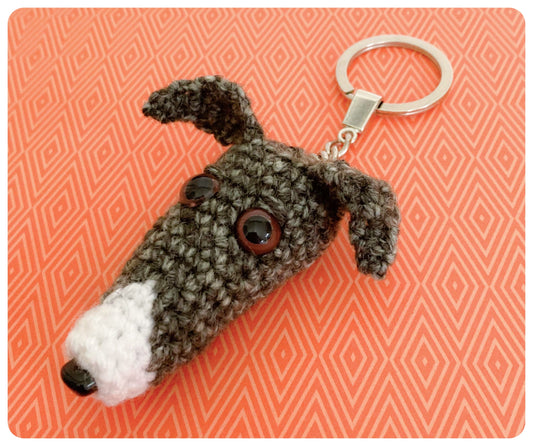 DARK TAN BLUE GREY BRINDLE WHITE WHIPPET GREYHOUND SIGHTHOUND LURCHER ITALIAN GREYHOUND KEYRING CHARM KEEPSAKE GIFT